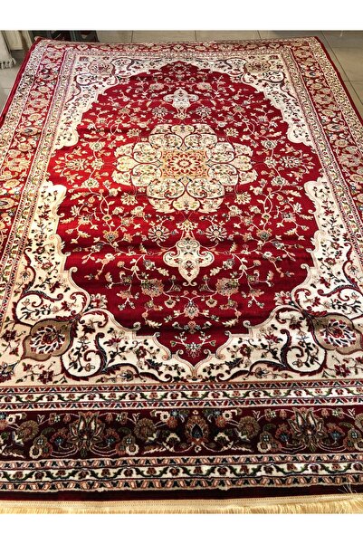 ASARYÜN Halı Ipek H3846 Bordo Ipeksi İran Halısı Geleneksel Renkli Göbekli Kl...