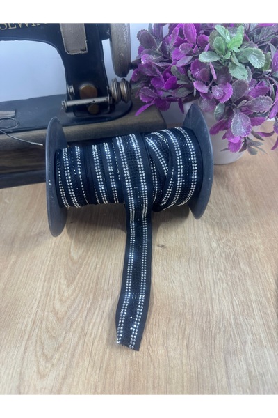 jasmina store dokuma şerit üzerine yapışkan taşlı dekoratif şerit