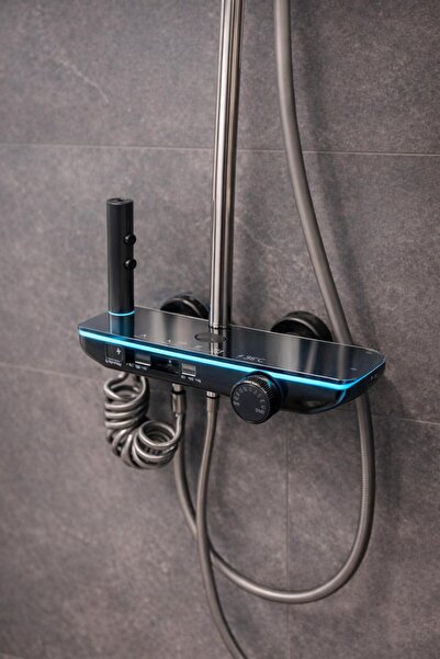 HCE STORE Modern Ledli Piyanolu Çok Modlu Duş Sistemi Akıllı Dijital Ekran Am...