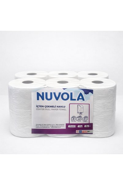 Nuvola İçten Çekmeli Kağıt Havlu 21 cm 4 Kg 6 Rulo