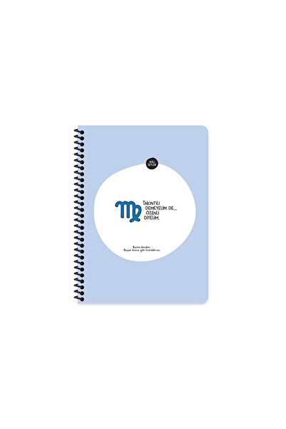 Hisli Şeyler Burçlar Serisi 16,5x22,5 Kareli Spiralli Stickerli Defter - Takı...