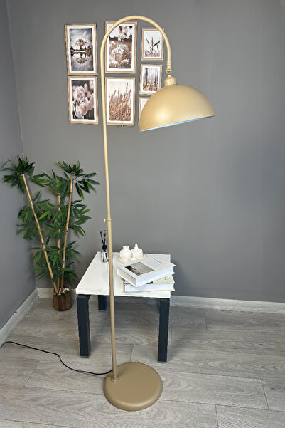 Bamyum Bej Lambader Modern Dekoratif Metal Oturma Odası Çalışma Odası Zemin L...