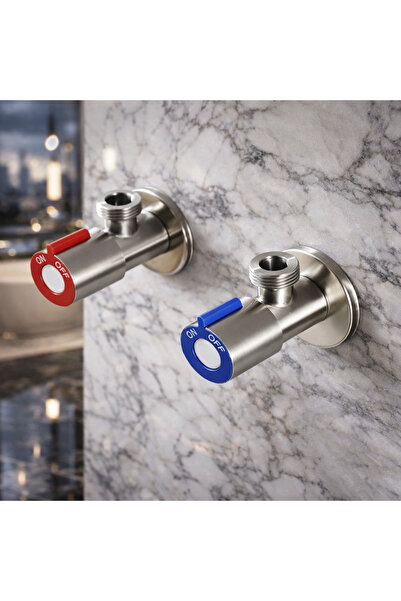 RocciArmatur طقم صنبور إينوكس 2Li قابل للفتح والإغلاق، طقم صنبور مرحاض، طقم ص...