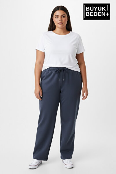 Superlife Women's Plus Size Relaxed Fit Cuffed Ar Printed Slim Sweatpants Spr...