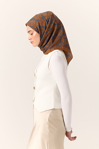 Silk Home Kadın Taba Antrasit Viskon Velora Eşarp 161002-16