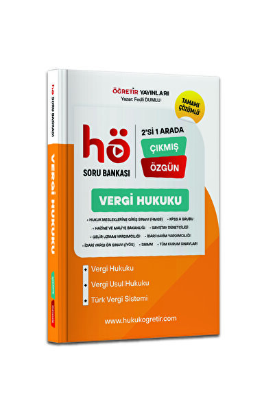 hukuk öğretir Vergi Hukuku Çıkmış & Özgün Soru Bankası 2026 İdari Hakimlik, H...