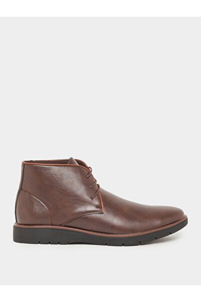 Styli Men Brown Leather Chukka Boots