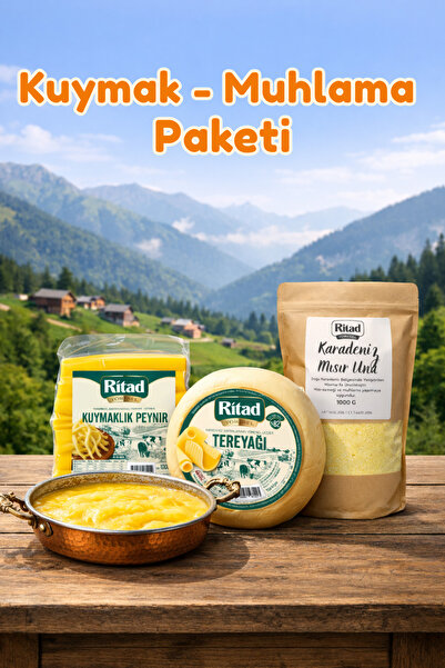 Ritad Kuymak - Muhlama Paketi (1 kg Tereyağı + 1 kg Tel peyiniri + 1 kg Mısır...