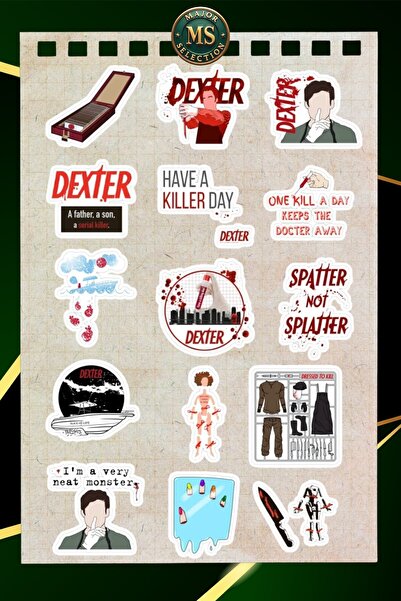 Major Selection Dexter Sticker Set 15 Pieces |   Waterproof Sticker