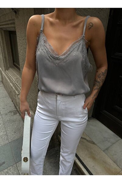 Chef d'atelier Women's Tulle Detailed Blouse with Rope Straps