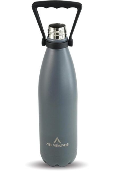 Atlasware Premium Stainless Steel Water Bottle, 750ml, Double-Wall Insulated,...