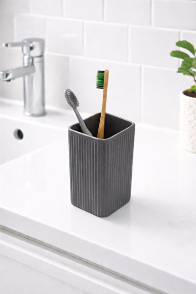 Sas Haus Θήκη οδοντόβουρτσας Πλαστική Γκρι Τετράγωνη 3403