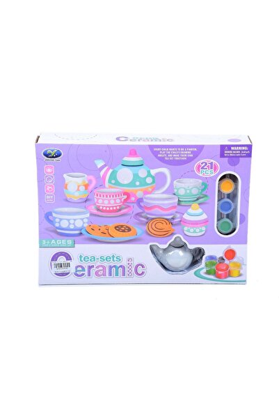 trendyhome Set Creativ Ceai - Vase din Ceramica pentru Pictat, 868-E37