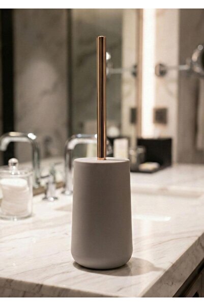 HomeTarz Acrylic Rose Cream Toilet Brush 35 cm