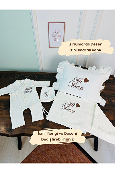 KARSU TASARIM İsimli Yenidoğan Hastane Çıkışı ve Yastık Kılıfı Nakış İşlemeli...