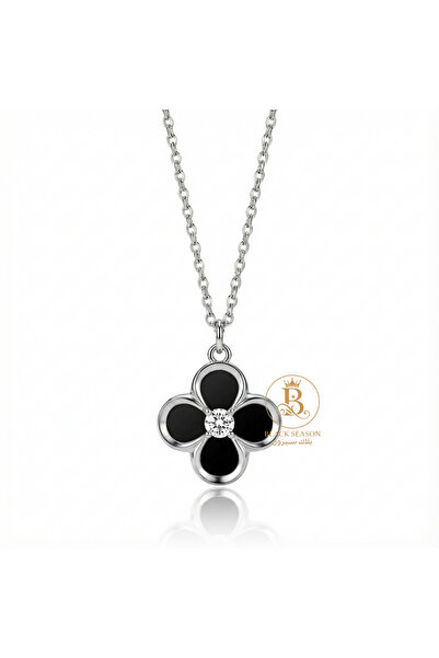 Black Season Long zircon necklace |