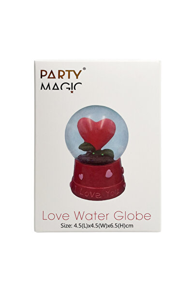 Party Magic Love Water Globe 4.5x4.5x6.5cm – Romantic Snow Globe with Heart &...