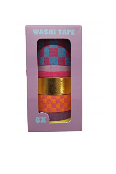 NO BREND Set bandă decorativă Washi Tape, 6 role x 5 m – modele diverse
