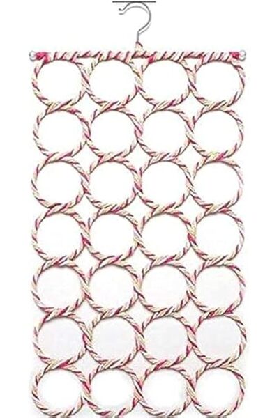Generic حامل أوشحة وشالات بحلقات و30 فتحة، مع خطافات للتعليق، يُستخدم كديكور ...