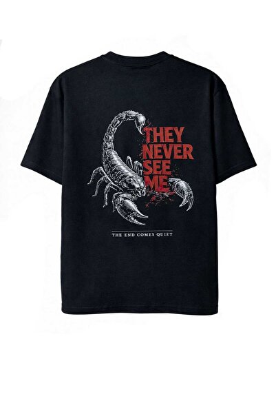 DARK LİNE Sırt baskılı %100 pamuk Oversize t-shirt