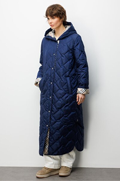 Micca Soft Elyaf Dolgulu Özel Garni Detaylı Astarlı Zamansız Kaban Manto Plus...