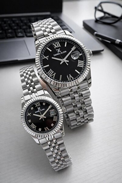 Daniel Klein Couple Lover Watch Steel Bracelet Steel Cord 3 Atm Water Resista...
