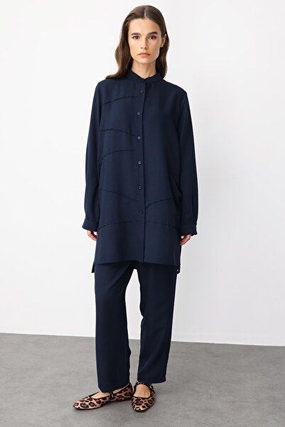 Micca VYS Nervur Detaylı İpekçe Doku Alt ve Üst Kombin Takım-Laci