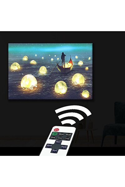 TosbArt Gece Manzarası Tek Parça Cotton Yüksek Kalite Dihjital Baskı Yatay Ka...