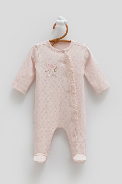 Caramell All Time Girl Jacquard Jumpsuit for 0-6 Months - Pink
