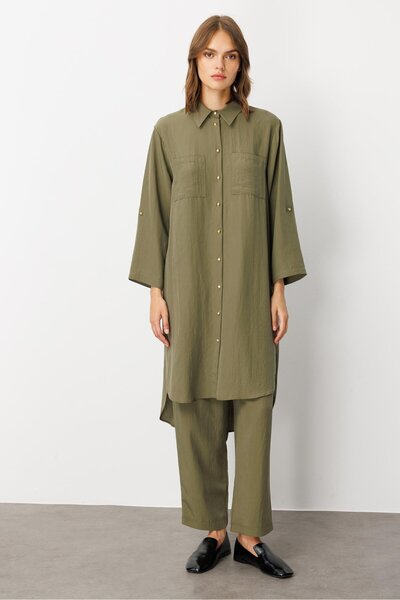 Micca Soft Modal (%75 miccell) İçerik Tunik Pantalon Takım-Haki