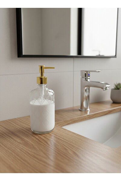 Padilon Glass Liquid Soap Dispenser 750 ml Stylish Glass Soap Dispenser for B...