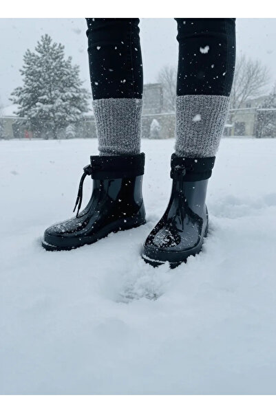 belixspor Konçlu Plush Potin Rain Women's Boots 36-40 Black