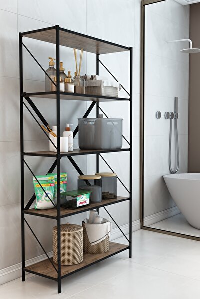 DEKOZUM STONE Banyo Rafı Deterjan Rafı Çok Amaçlı Dekoratif Depolama Rafı 150 cm