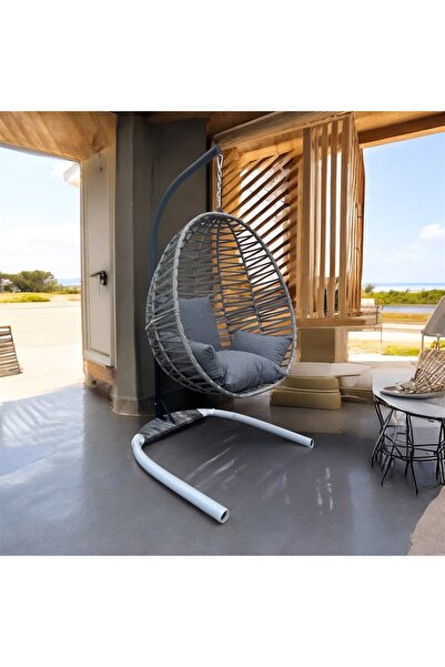 FYAQA HOME Armut Salıncak Tek Kişilik Makrome İp Örgü Bahçe Balkon Ev Salıncağı