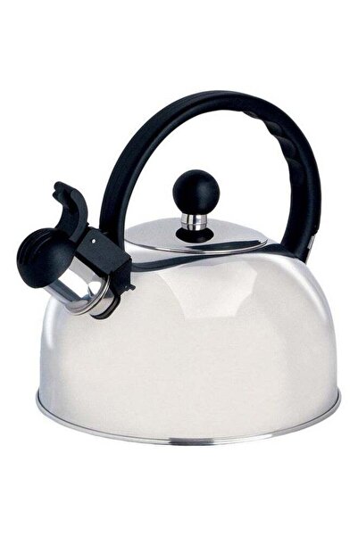 Gibson Springberry Stainless Steel Whistling Tea Kettle Silver and Black 2.25...