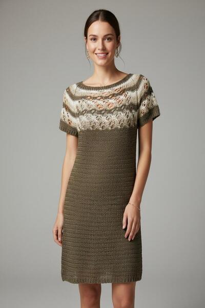 Cockatoo Luna Patterned Boat Neck Knitwear Dress, Size 36/40 Compatible