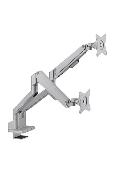 Brateck 17-32 inç Uyumlu İki Kollu Amortisörlü Gri Monitör Kolu (LDT62-C024)