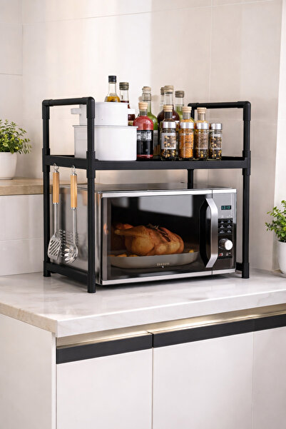 Otto Multifunctional Kitchen Shelf for Microwave Oven, 2 Tiers, Metal, Counte...