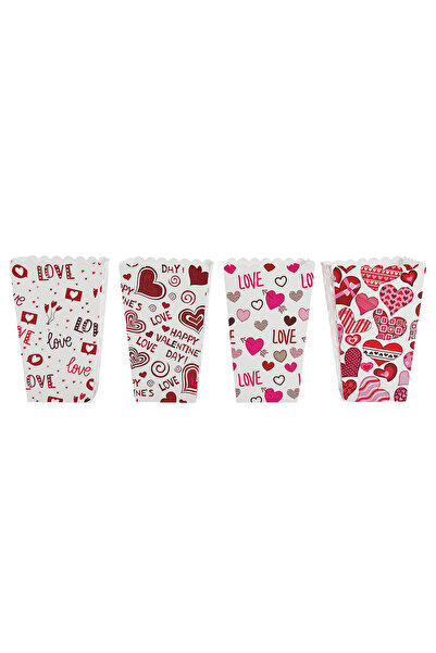 Party Magic 4-Pack Assorted Valentine Popcorn Boxes – Heart-Themed Treat Cont...