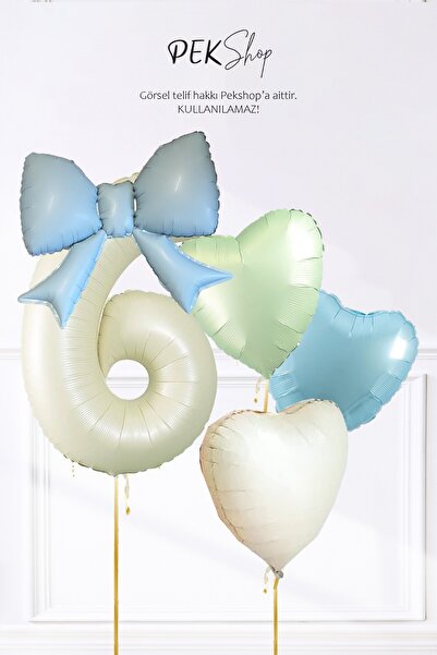 PEKSHOP Pink Bow Age Balloon with 3 Heart Balloons Birthday Balloon Set Set224