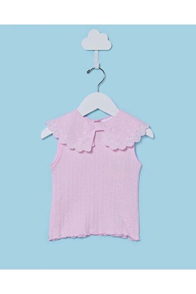 REDTAG بلوزة وردية اللون بياقة للفتيات الصغيرات