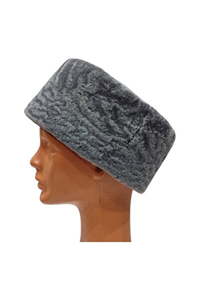 Zemheriden قبعة كافكاسية مستديرة من الجلد الطبيعي