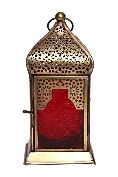 Generic Handmade Decorative Candle Holder Vintage Lantern| Red 1PC