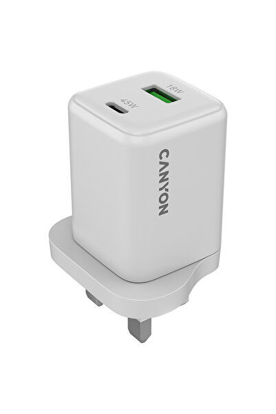 Other Încărcător de perete CANYON CU45AC GaN 45W 1xPD 1xQC UK, alb
