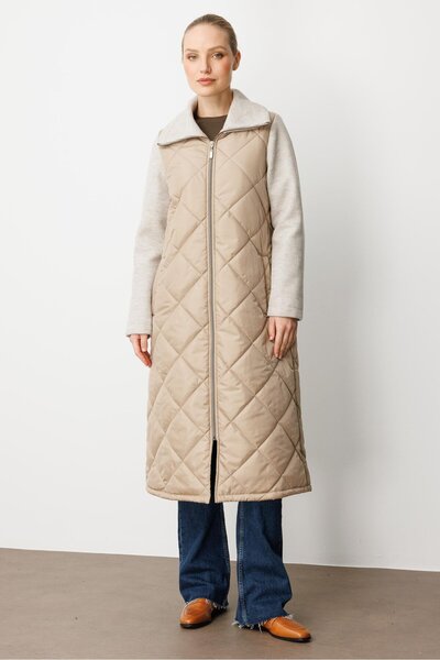 Micca Kol ve Yaka Yüksek Yün İçerikli Triko Orta Bedeni Soft Elyaf Dolgulu As...