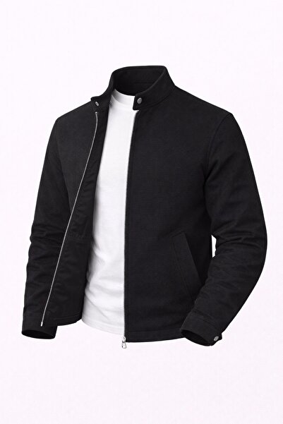 LUMAST Flexible Comfortable Waffle Fabric Jacket with Snap Collar