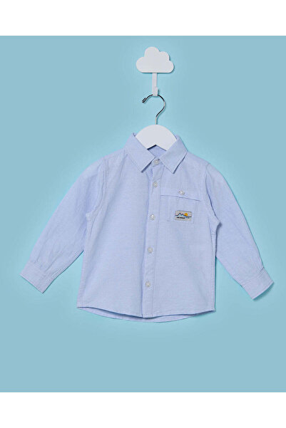 REDTAG Infant Boys Blue Oxford Shirts With Pocket