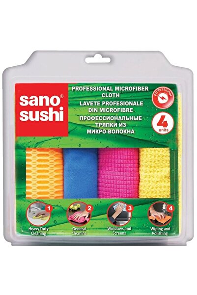 Sano Set profesional de lavete de curățare din microfibră (pachet de 4)