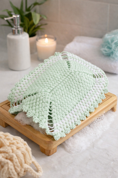 DH NATURAL منشفة حمام مصنوعة يدويًا من الألياف - منشفة محبوكة يدويًا باللون ا...