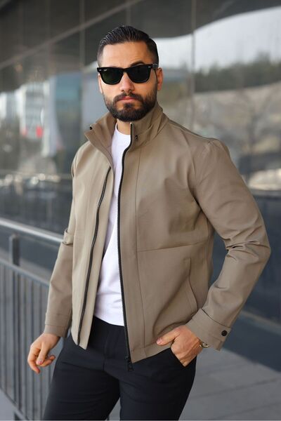 SEASON COAT سترة رجالية رفيعة ذات ياقة عالية للاستخدام الموسمي